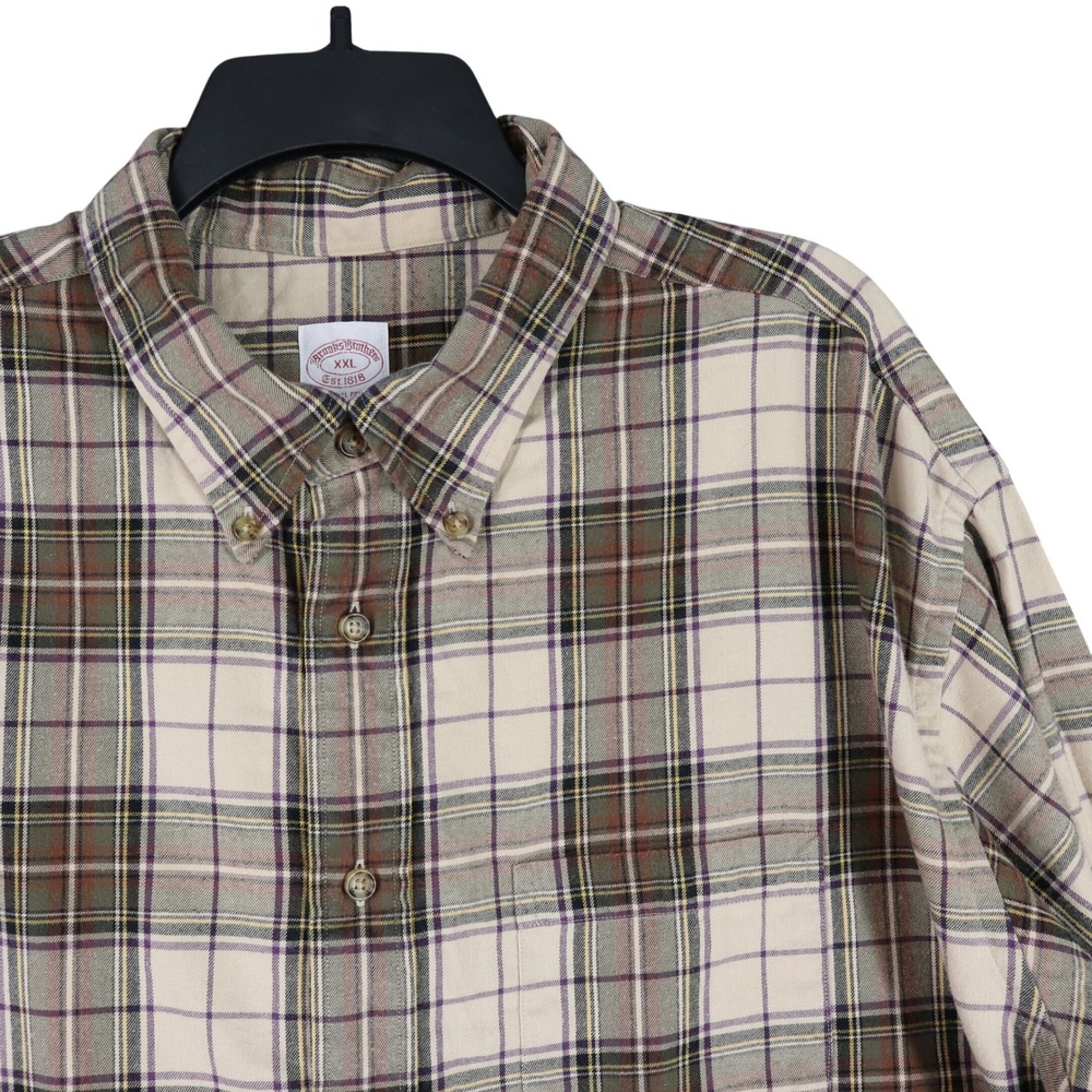 Brooks Brothers Original Polo Flannel Shirt Mens XXL Plaid Button Down Cotton‎